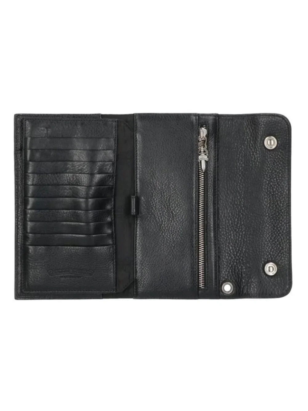 Chrome Hearts Wave Cross Ball Button Leather Wallet